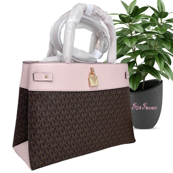 NWT MICHAEL KORS Gramercy Large Logo and Leather Satchel main image 10
